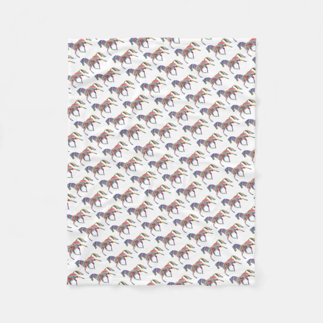 Couverture Polaire Cheval Arc En Ciel Pour Les Filles (Devant)