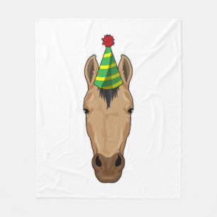 Couverture Polaire Cheval avec casquette de fête