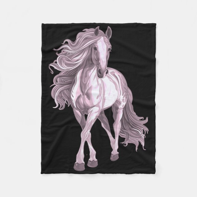 Couverture Polaire Cheval Avec Long Mane Équitation Cheval Louveur (Devant)