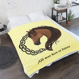 Couverture Polaire Cheval Brown celtique Jaune