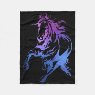Couverture Polaire Cheval Coloré Équitation Horse Silhouette G