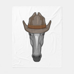 Couverture Polaire Cheval comme Cowboy avec Casquette