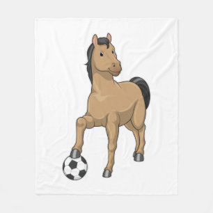 Couverture Polaire Cheval comme joueur de football avec Soccer