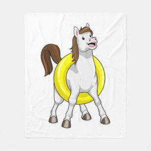 Couverture Polaire Cheval comme nageur avec Lifebouy
