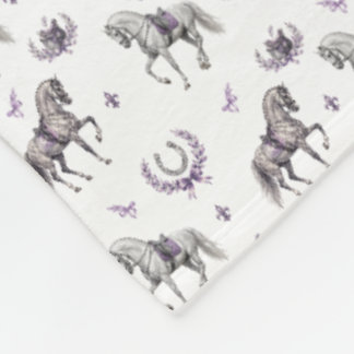 Couverture Polaire Cheval de dressage élégant et aquarelle de fer à c