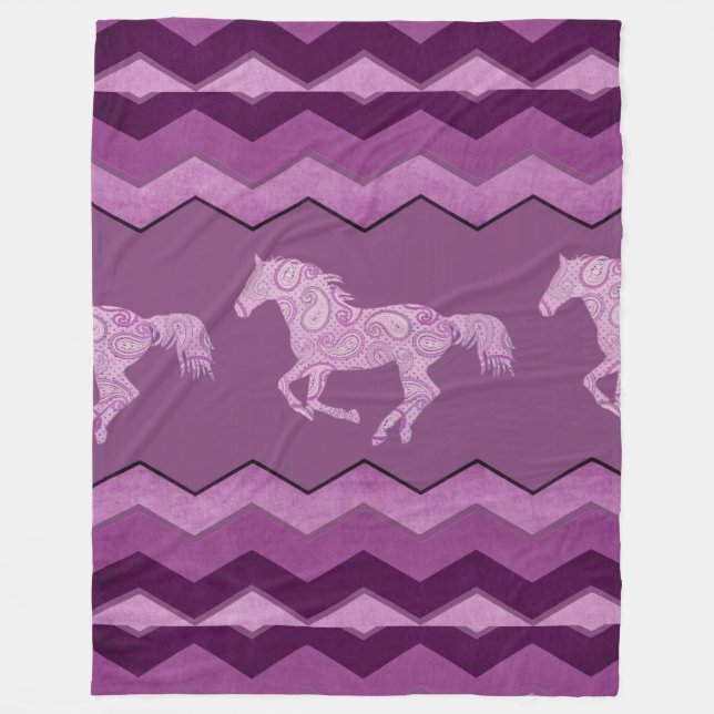 Couverture Polaire Cheval de l'Aigle rose (Devant)