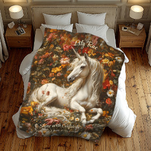 Couverture Polaire Cheval de l'Imaginaire de la prairie florale de li