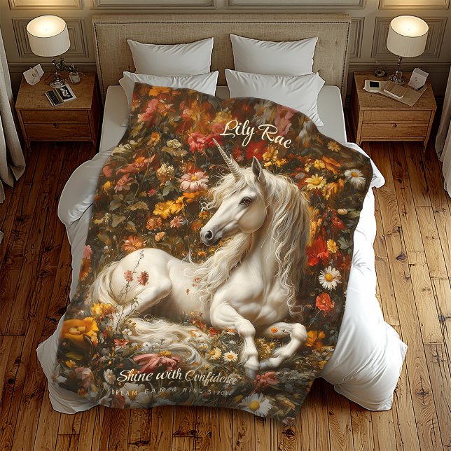 Couverture Polaire Cheval de l'Imaginaire de la prairie florale de li (Créateur téléchargé)