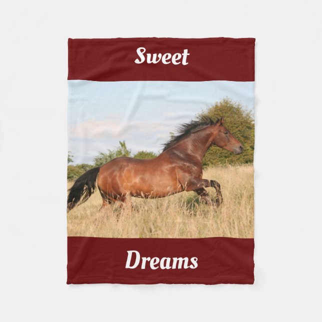 Couverture Polaire Cheval doux rêves (Devant)