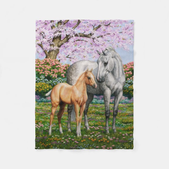 Couverture Polaire Cheval Gris Dappel Mare Palomino Foie (Devant)