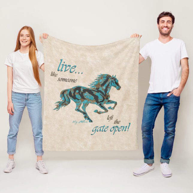 Couverture Polaire Cheval inspirant (En situation)