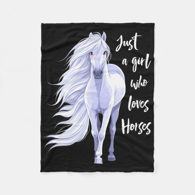 Couverture Polaire Cheval Juste Une Fille Qui Aime L'Équitation Éques (Devant)