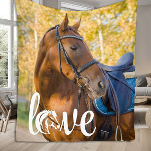Couverture Polaire Cheval Lover Personnalisé LOVE Photo équestre