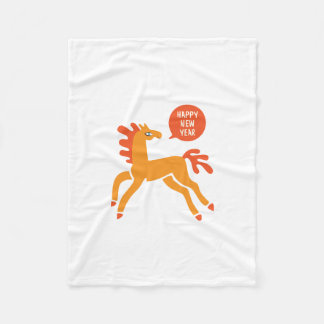 Couverture Polaire Cheval mignon Nouvel An Chinois