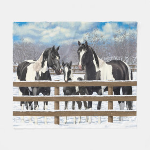 Couverture Polaire Cheval Pinto Quarter Noir Chevaux Paint Chevaux Da