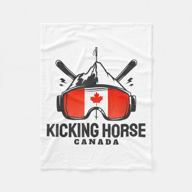 Couverture Polaire Cheval qui rue canada ski ski rétro  (Devant)