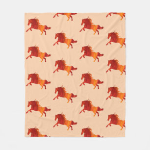 Couverture Polaire Cheval rouge, feu cheval art Fleece Blanket