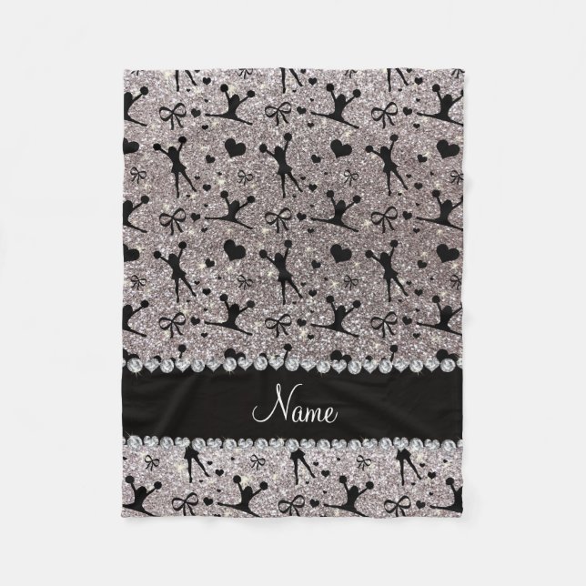 Couverture Polaire Chevalier de parties scintillant argent de nom per (Devant)