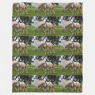 Couverture Polaire Chevaux boueux blancs, Grand
