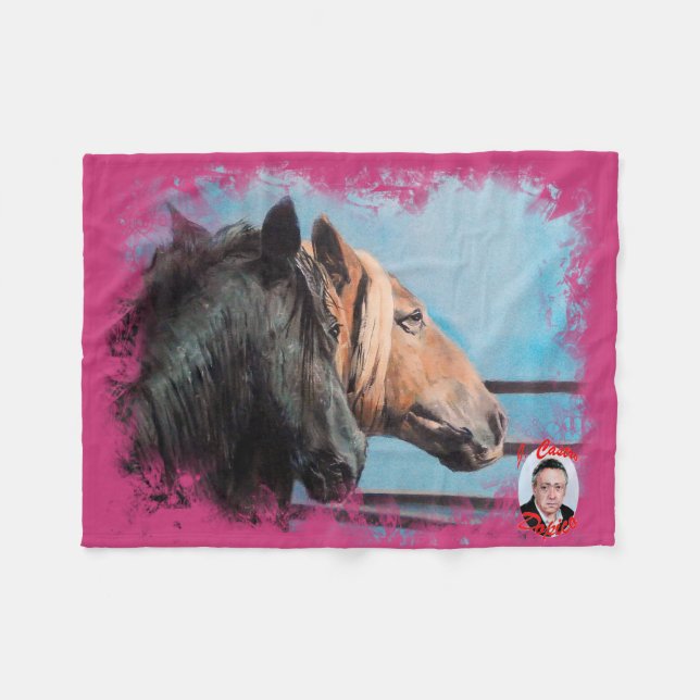 Couverture Polaire Chevaux/Cabalos/Horses (Devant (Horizontal))