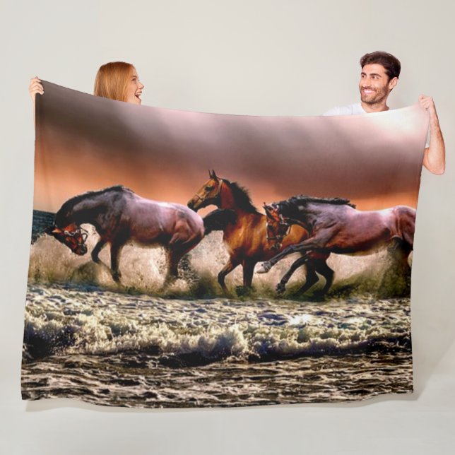 Couverture Polaire CHEVAUX dans le SURF (En situation)