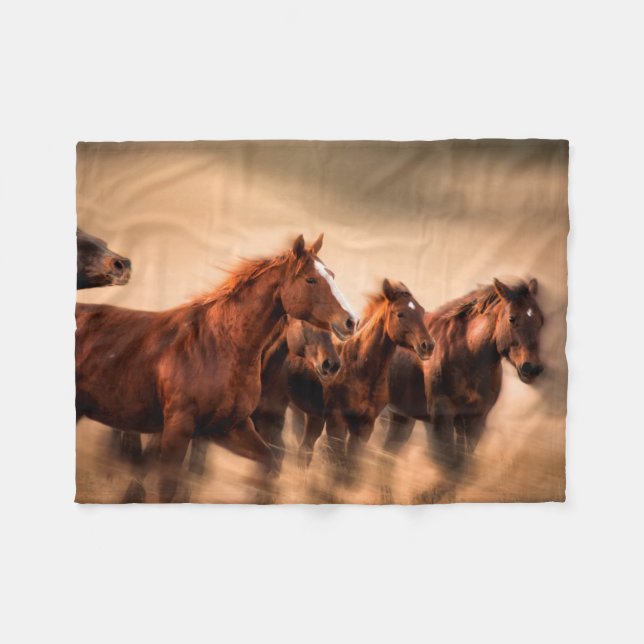 Couverture Polaire Chevaux de course (Devant (Horizontal))