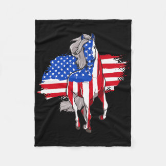 Couverture Polaire Chevaux Drapeau Amérique 4 Juillet Fête De L'Indép
