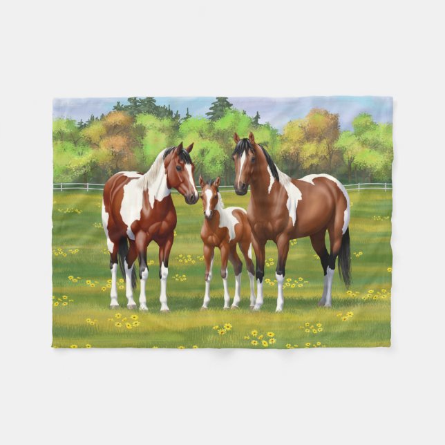 Couverture Polaire Chevaux Du Quartier De Peinture De Baie Pinto En P (Devant (Horizontal))