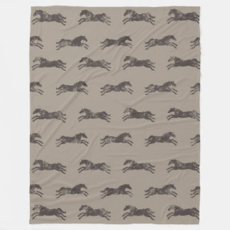 Couverture Polaire Chevaux équestres classiques Masculine noir et bro