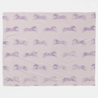 Couverture Polaire Chevaux équestres classiques pourpres