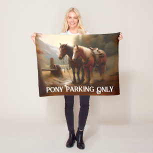 Couverture Polaire Chevaux Haché "Parking de Poney"