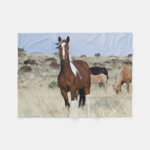 Couverture Polaire Chevaux sauvages, montagnes Steens
