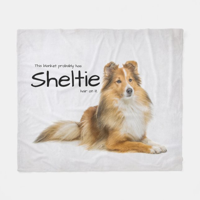 Couverture Polaire Cheveux Sheltie (Devant (Horizontal))