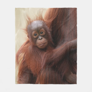 Couverture Polaire Cheveux très mignon - L'adorable bébé Orangutan