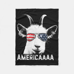 Couverture Polaire Chèvre Patriotique T Shirt 4 Juillet Garçons Drôle