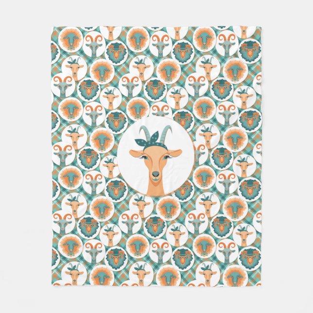 Couverture Polaire Chèvres Hipster | par TotallyGoatally™ (Devant)