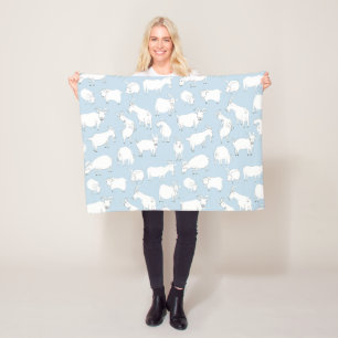 Couverture Polaire Chèvres jouant - bleus layette