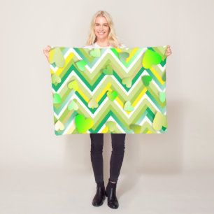 Couverture Polaire Chevron Jaune Et Vert