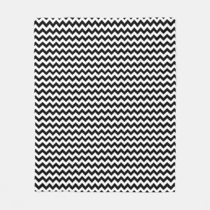 Couverture Polaire Chevron Motif Grandes noires et blanches