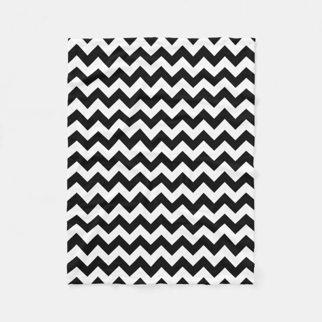 Couverture Polaire Chevron noir et blanc classique (Devant)