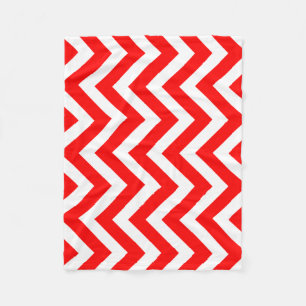 Couverture Polaire Chevron vertical grand format rouge et blanc