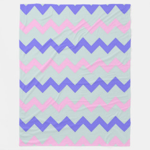 Couverture Polaire Chevron zigzag glace bleu rose cobalt
