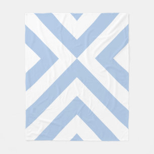 Couverture Polaire Chevrons bleu clair et blanc