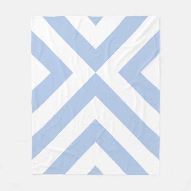 Couverture Polaire Chevrons bleu clair et blanc (Devant)