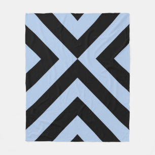 Couverture Polaire Chevrons Bleus Clair Et Noir
