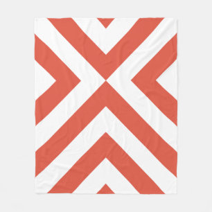 Couverture Polaire Chevrons orange et blanc
