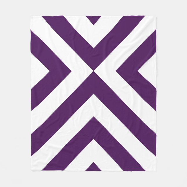 Couverture Polaire Chevrons violets et blancs (Devant)