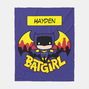 Couverture Polaire Chibi Batgirl avec Gotham Skyline & Logo