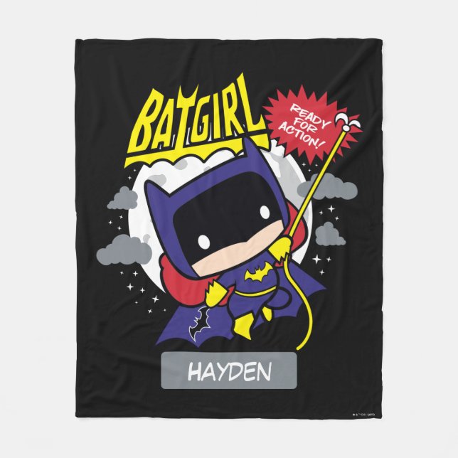 Couverture Polaire Chibi Batgirl Prêt Pour L'Action (Devant)