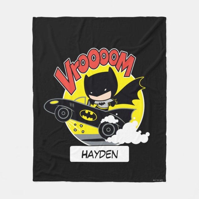 Couverture Polaire Chibi Batman Dans Le Batmobile (Devant)